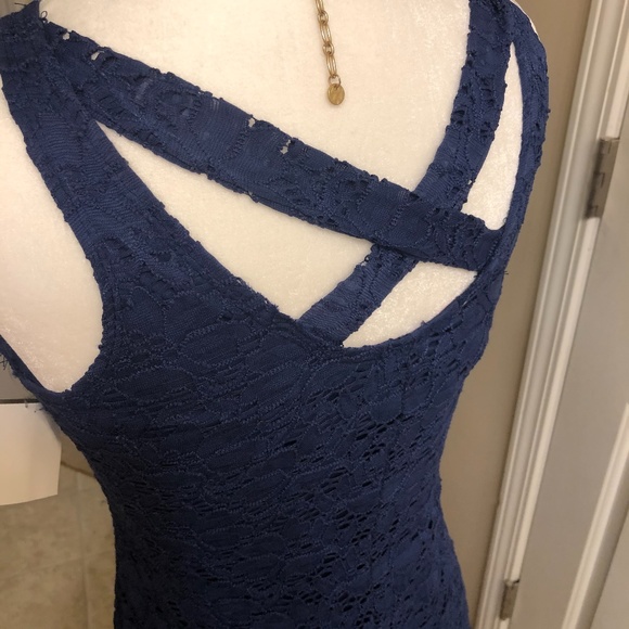 Fang blue dress cross back dress size small - Picture 2 of 2